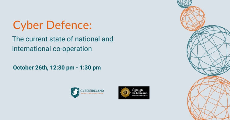 This banner shows the name and date of the Cyber Defence taking place on October 26th.